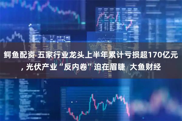 鳄鱼配资 五家行业龙头上半年累计亏损超170亿元, 光伏产业“反内卷”迫在眉睫  大鱼财经